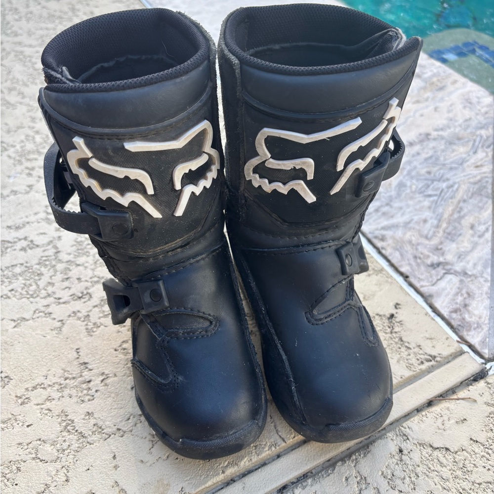 Black & White kids size 11 Fox Motocross Dirt Bike Boots